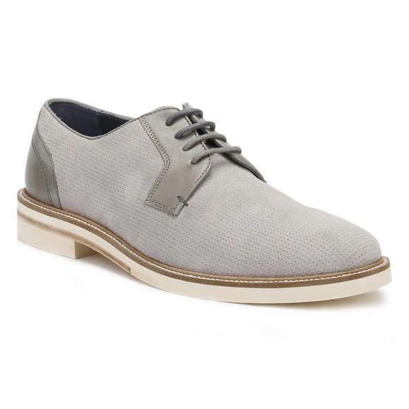 TED BAKER Men's Gray Suede Leather SIABLO Perforated Lace-up Oxford Derby Shoes - Picture 1 of 5